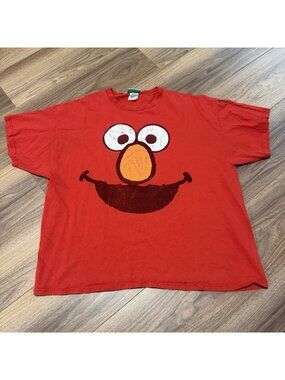 Vintage Elmo Sesame Street Graphic Print T Shirt Mens 2XL XXL Red